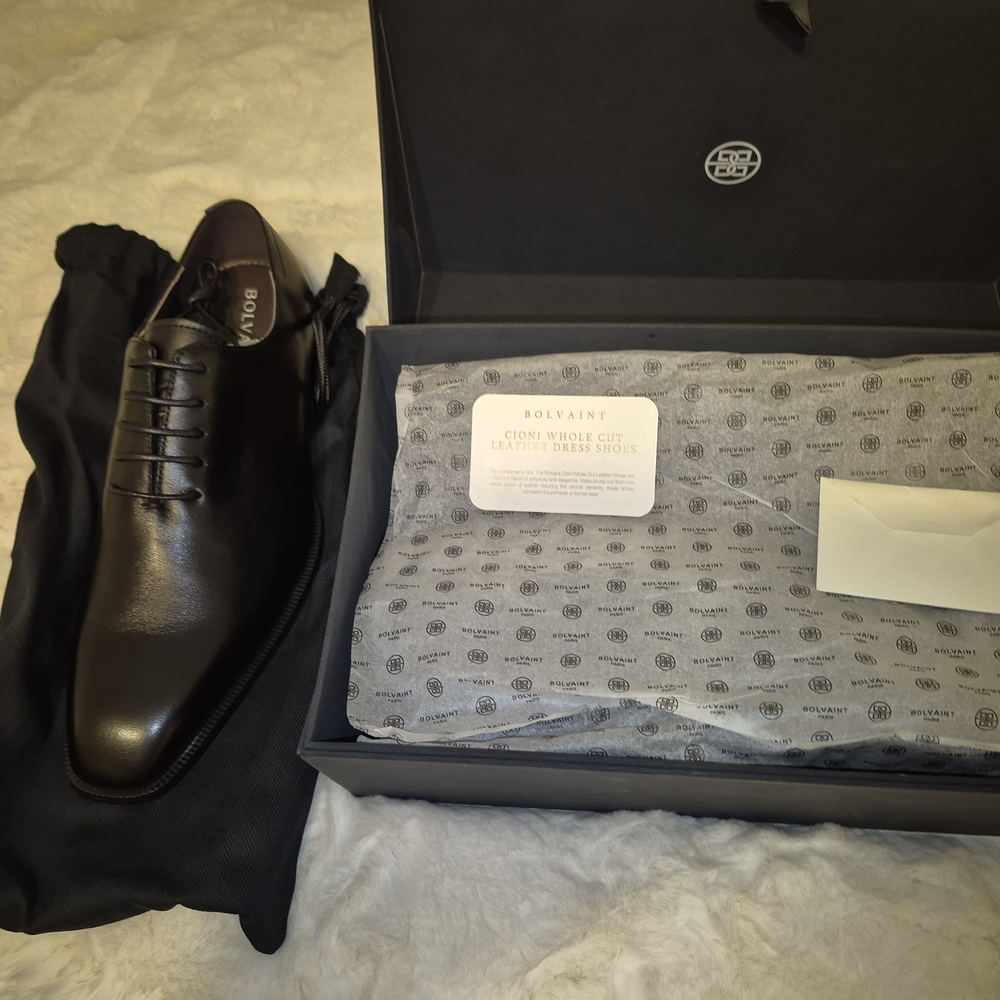 Men's Black Leather Dress Shoes